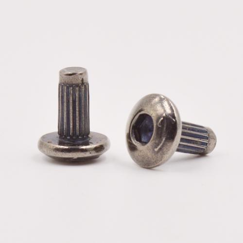 Ni - Plated Half - Round Hexagon Straight Rib Knurled Rivet