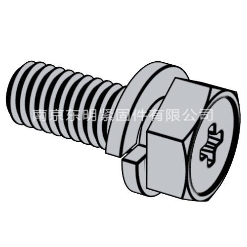 GB/T 9074.12 - 1988 十字槽凹穴六角头螺栓和弹簧垫圈组合件